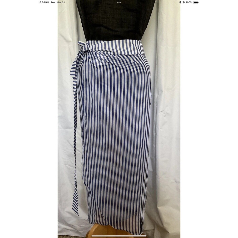 Mary Square Sarong Beach Coverup Lined Blue Renee Sarong NWT S/M Skirt 59864